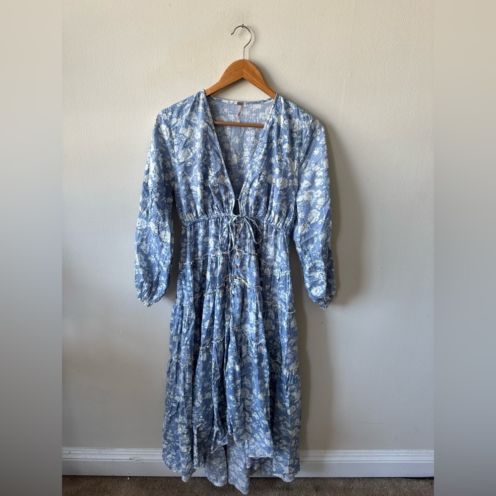 Free People Blue Floral Boho High Low Dress - Picture 5 of 10